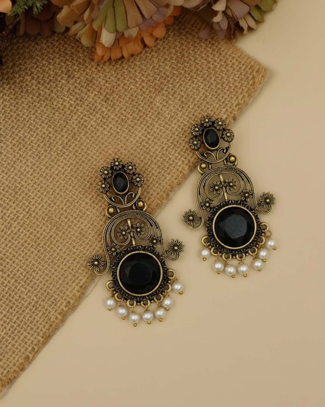 Mandakini Black Earrings