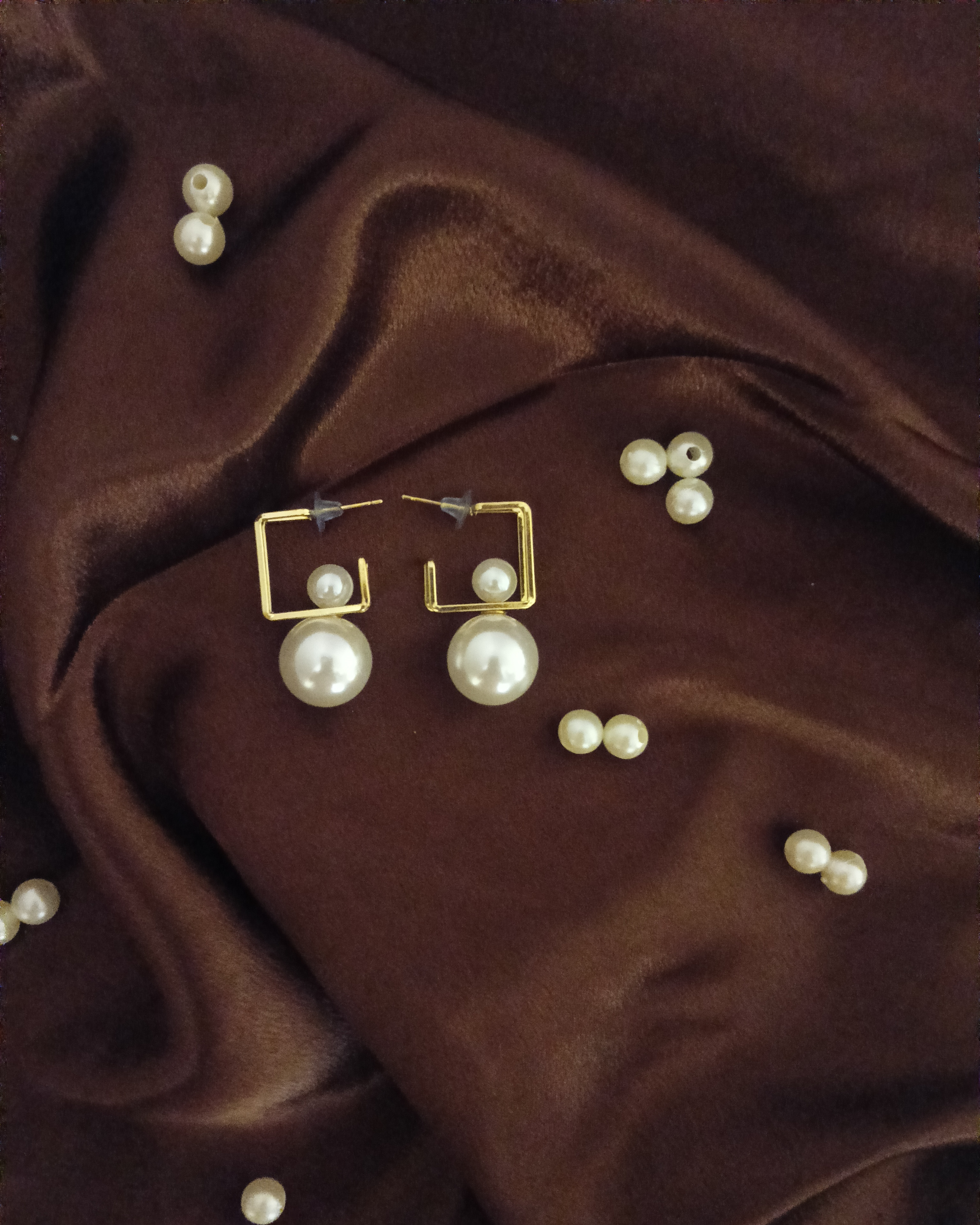 Hall of Fame Pearl White & Golden Drop Earrings