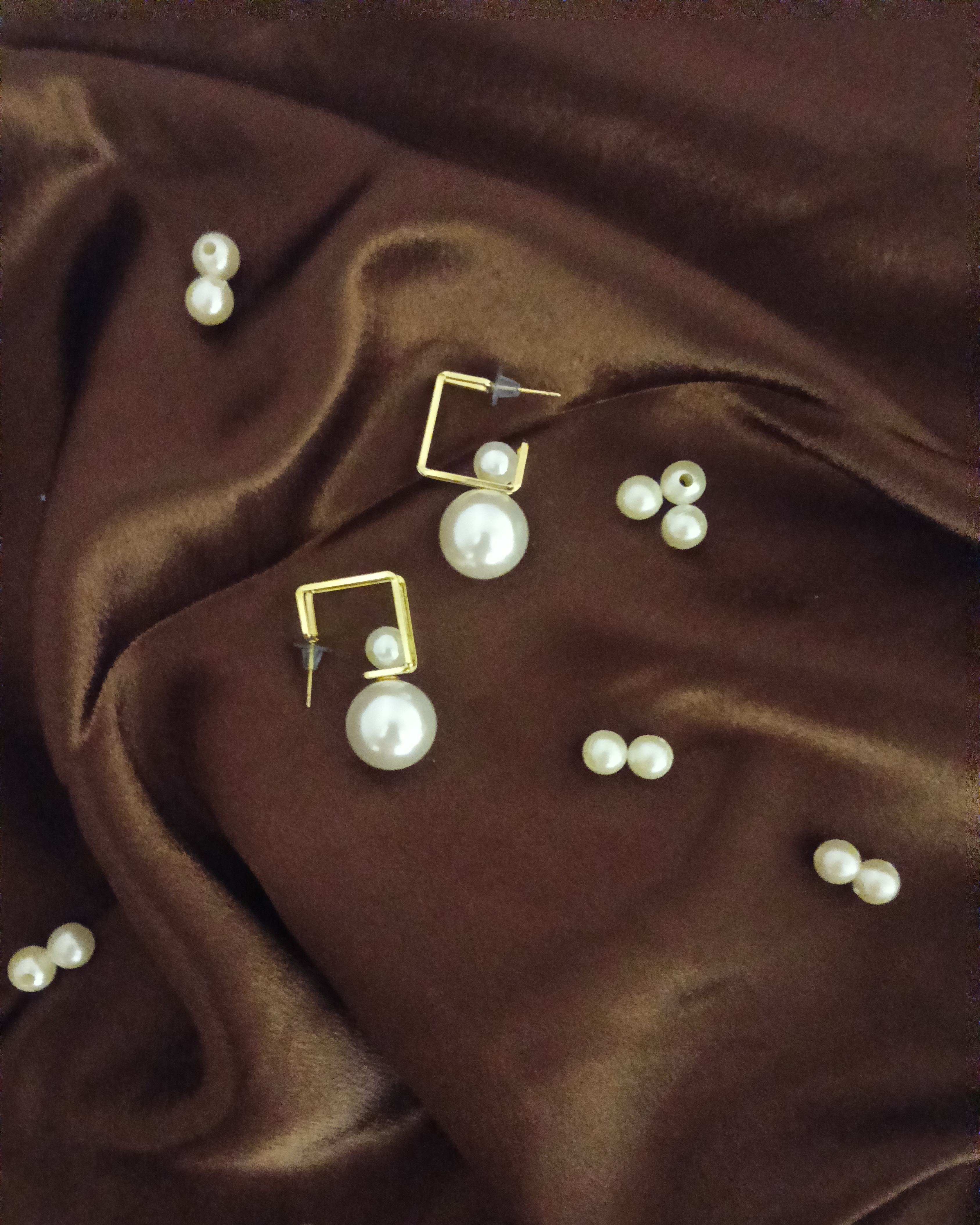 Hall of Fame Pearl White & Golden Drop Earrings