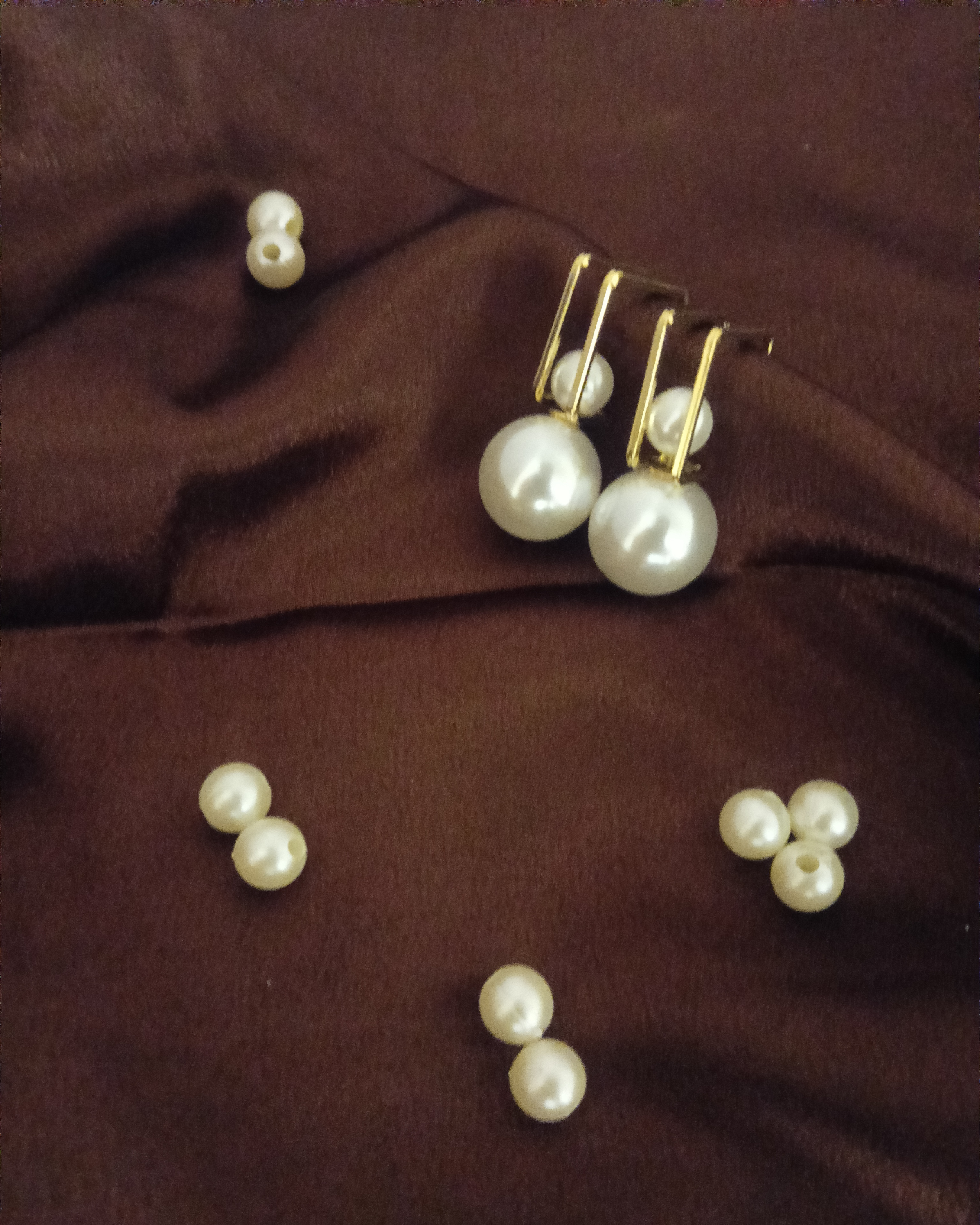 Hall of Fame Pearl White & Golden Drop Earrings