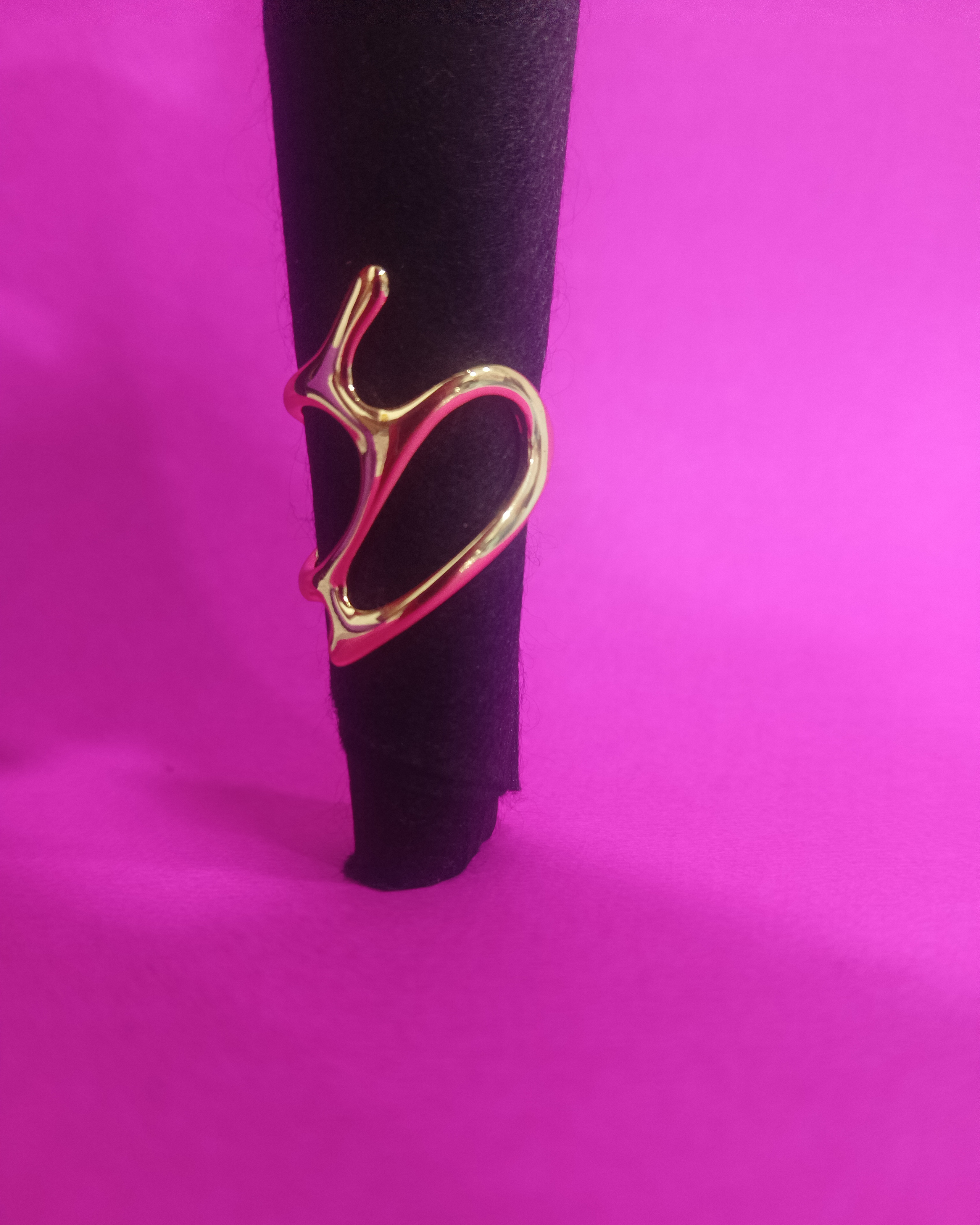Gold Plated Irregular Chunky Open Dome Ring
