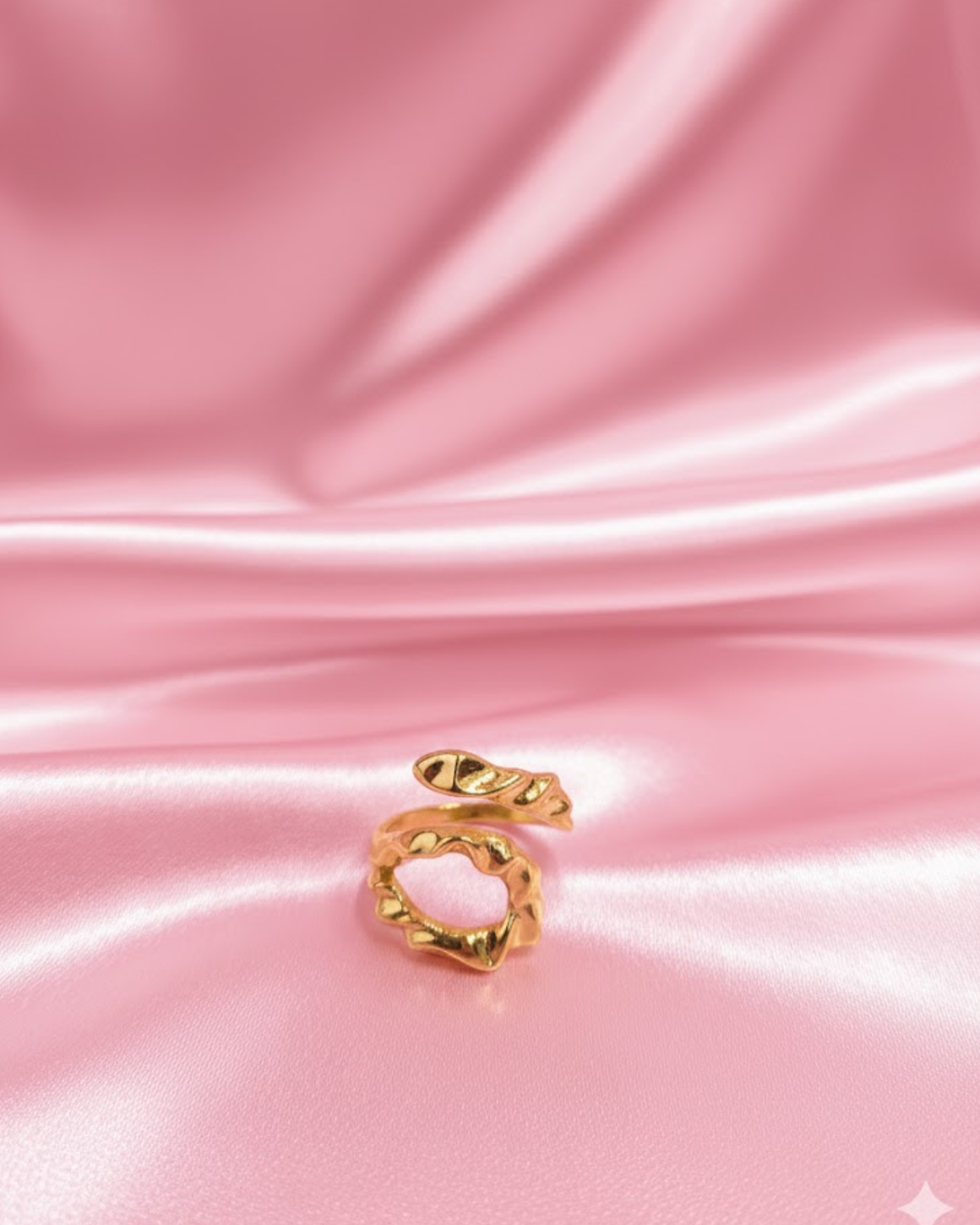 Gold Hoop Rings with Wavy Design