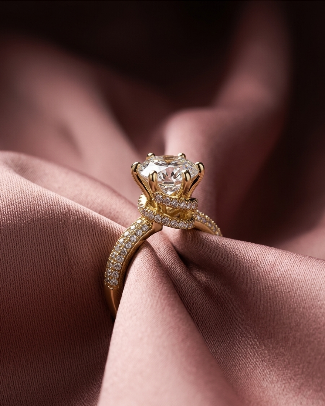 American Diamond Stone Gold Plated Ring