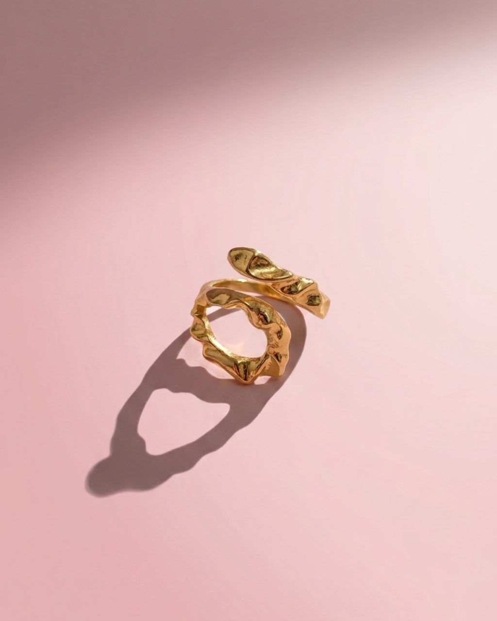 Gold Hoop Rings with Wavy Design