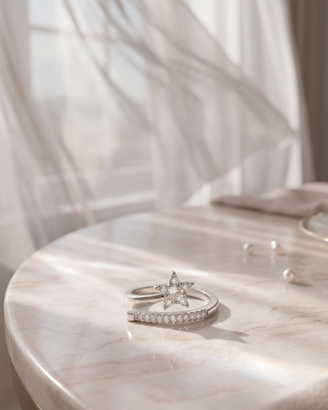 Moissanite Star Ring for Women