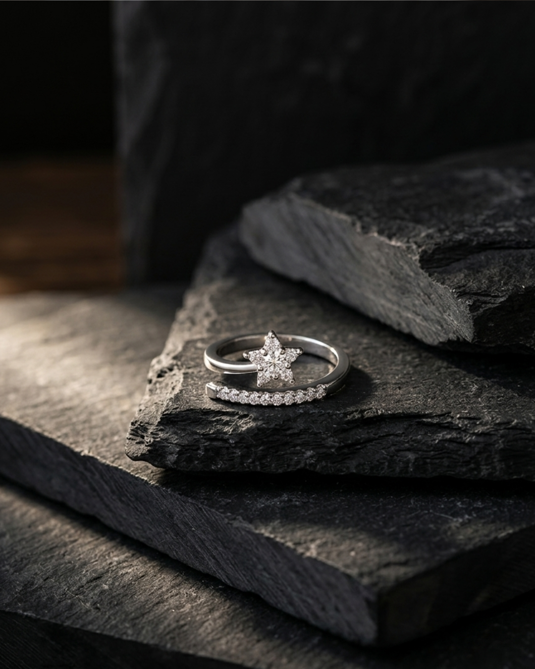 Moissanite Star Ring for Women