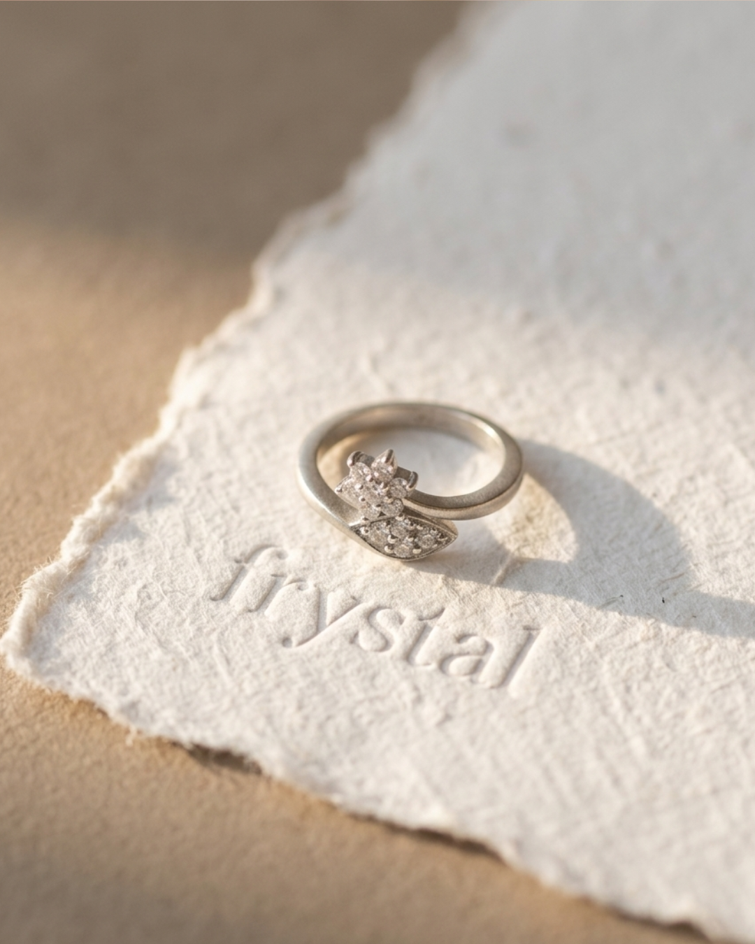 Silver Adjustable Floral Design Ring