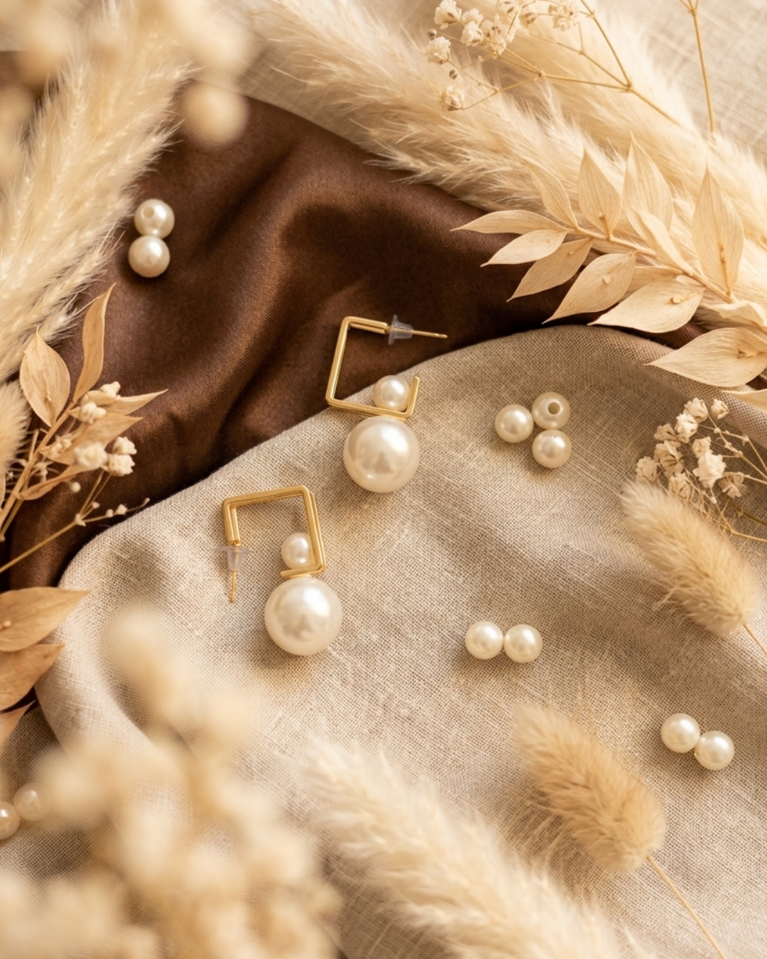 Hall of Fame Pearl White & Golden Drop Earrings