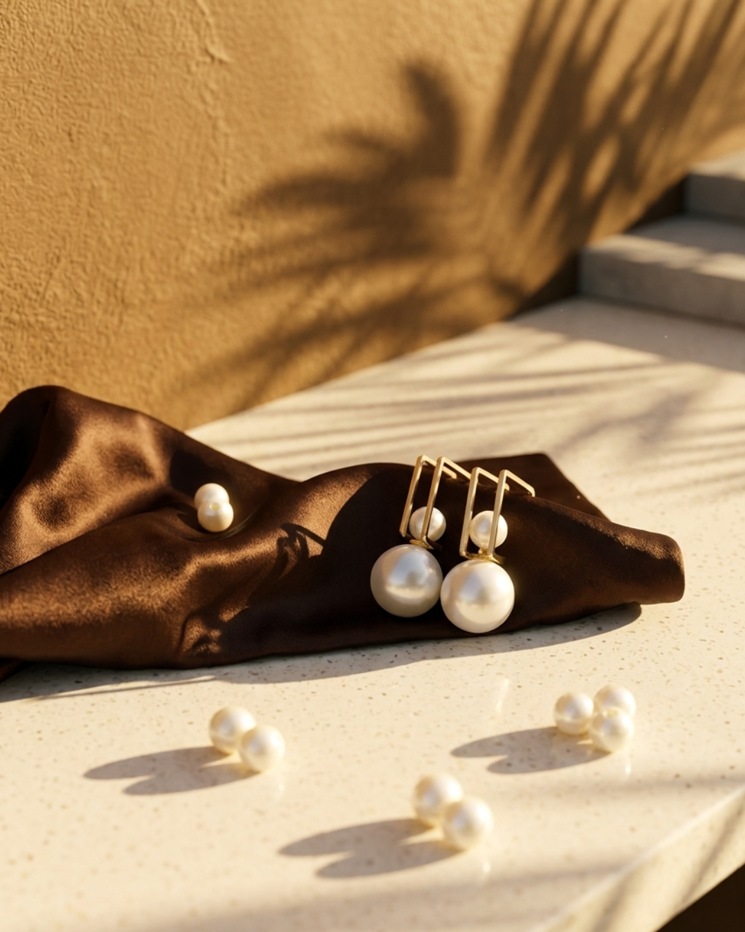 Hall of Fame Pearl White & Golden Drop Earrings