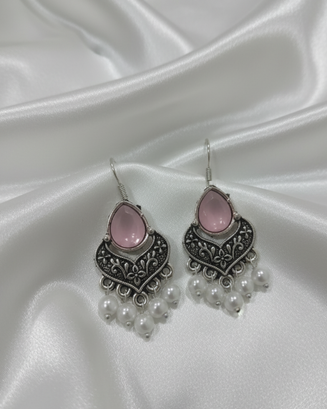6 Combo Set Of Silver Oxidized Jhumke