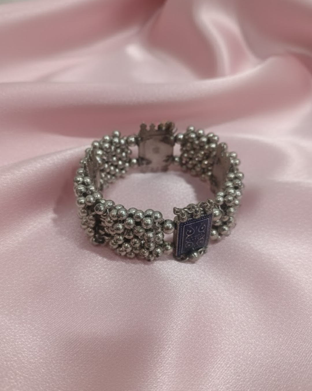 Oxidized Silver Bracelet With Ghungroo Bells