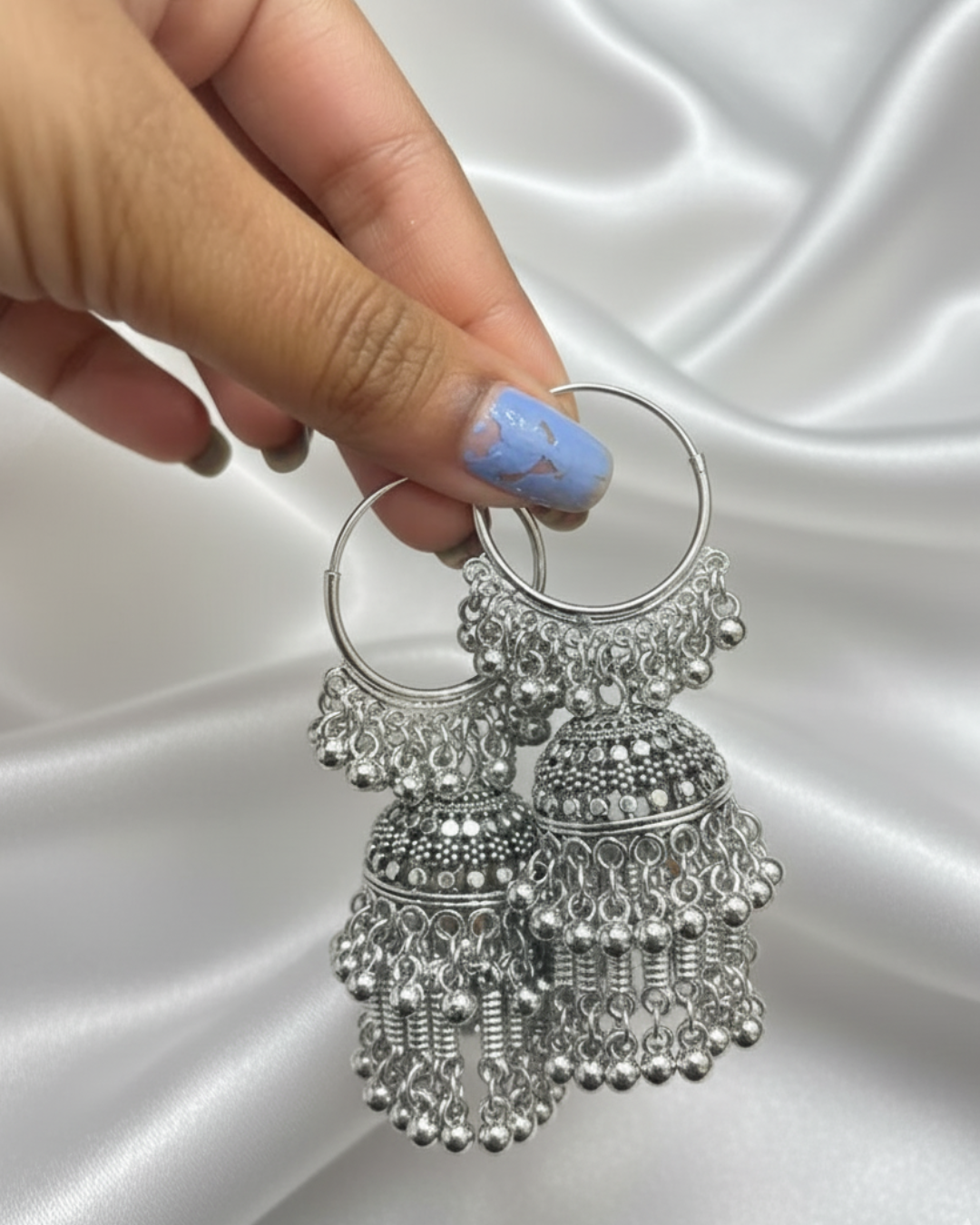Oxidized Jhumka Earrings