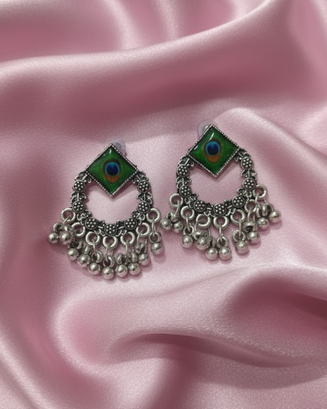 6 Combo Set Of Silver Oxidized Jhumke