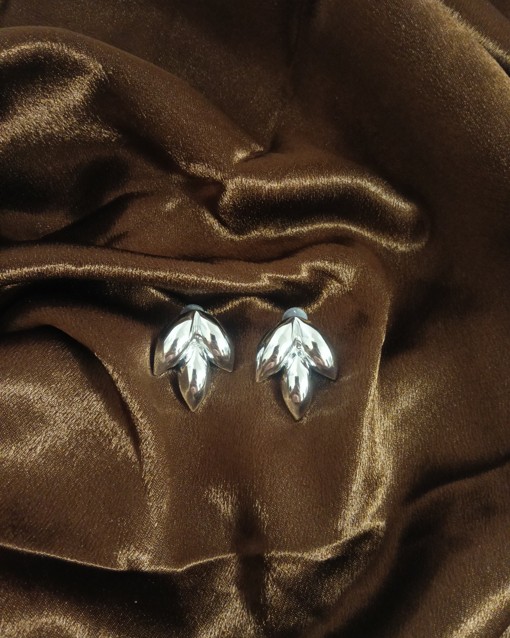 Pair Leaf Shaped Stud Earrings