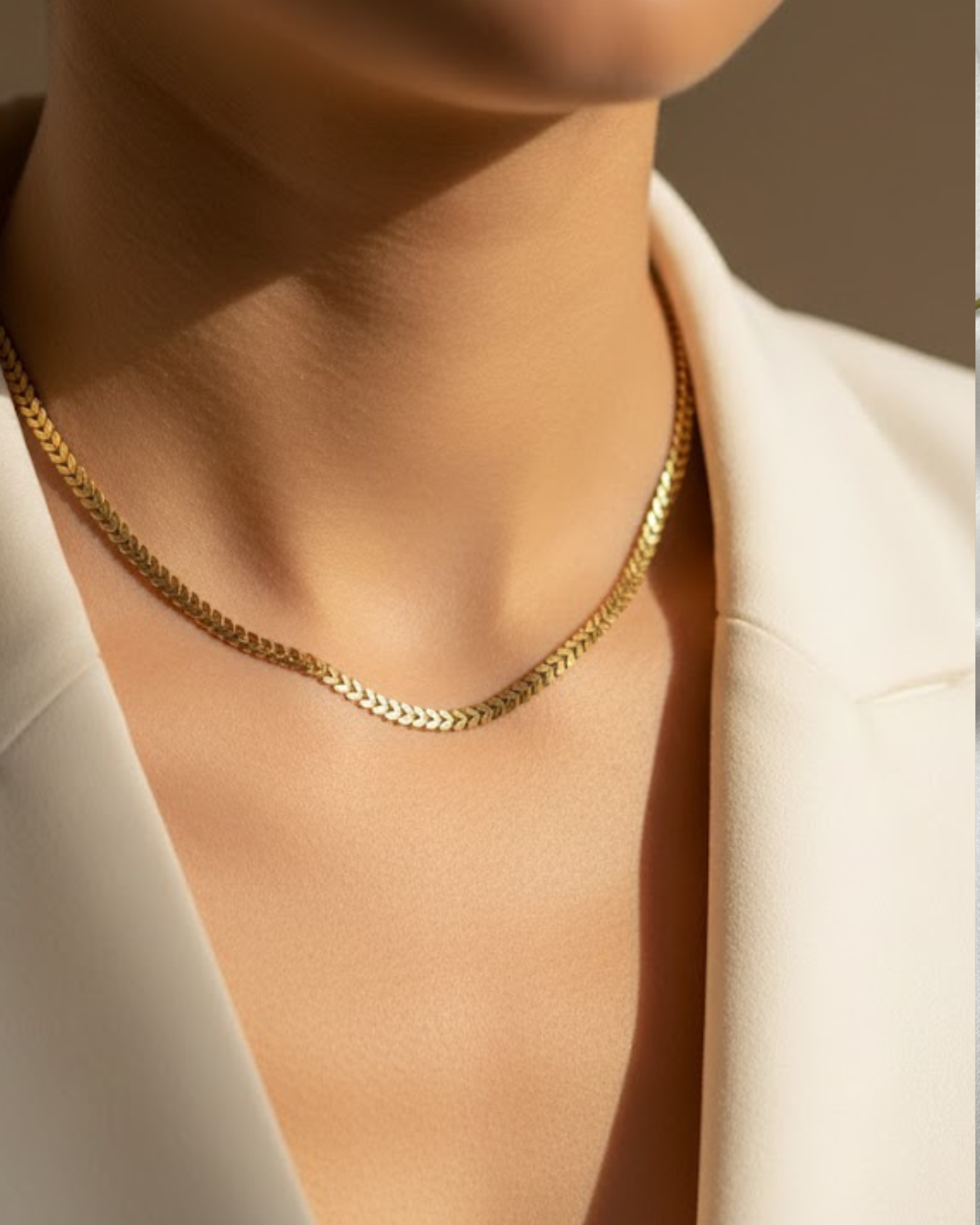 Golden Gleam Herringbone Necklace